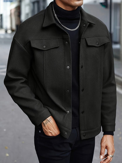 Men's Shirt Jacket Overshirt Pockets Relaxed-Fit