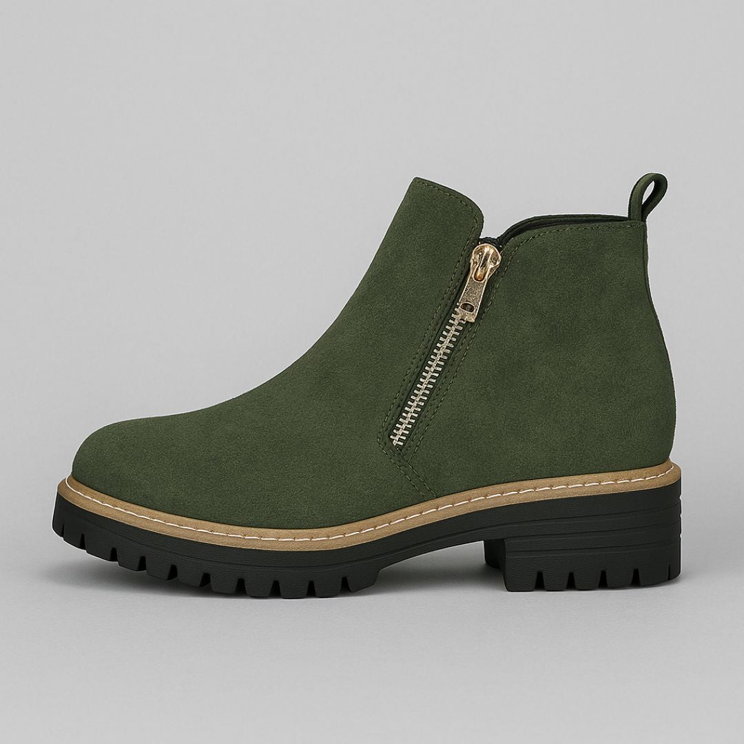Women's Chunky Suede Ankle Boots Cushioned