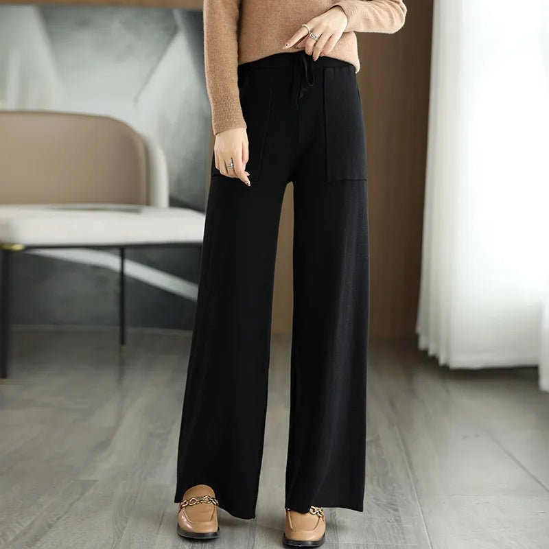 Women's Wool Wide-Leg Trousers