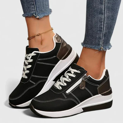 Women's Orthopaedic Platform Lace-Up Trainers Cushioned