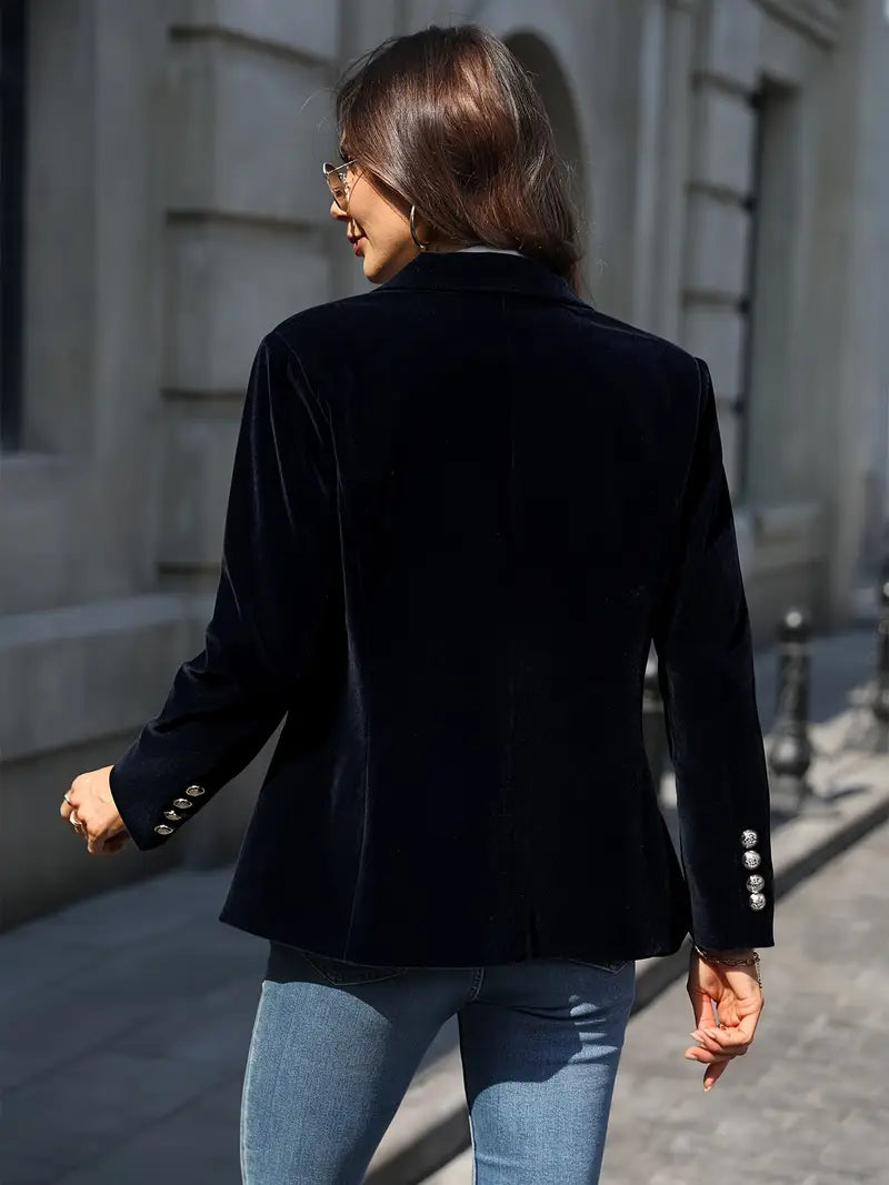 Women's Single-Button Closure Work Blazer