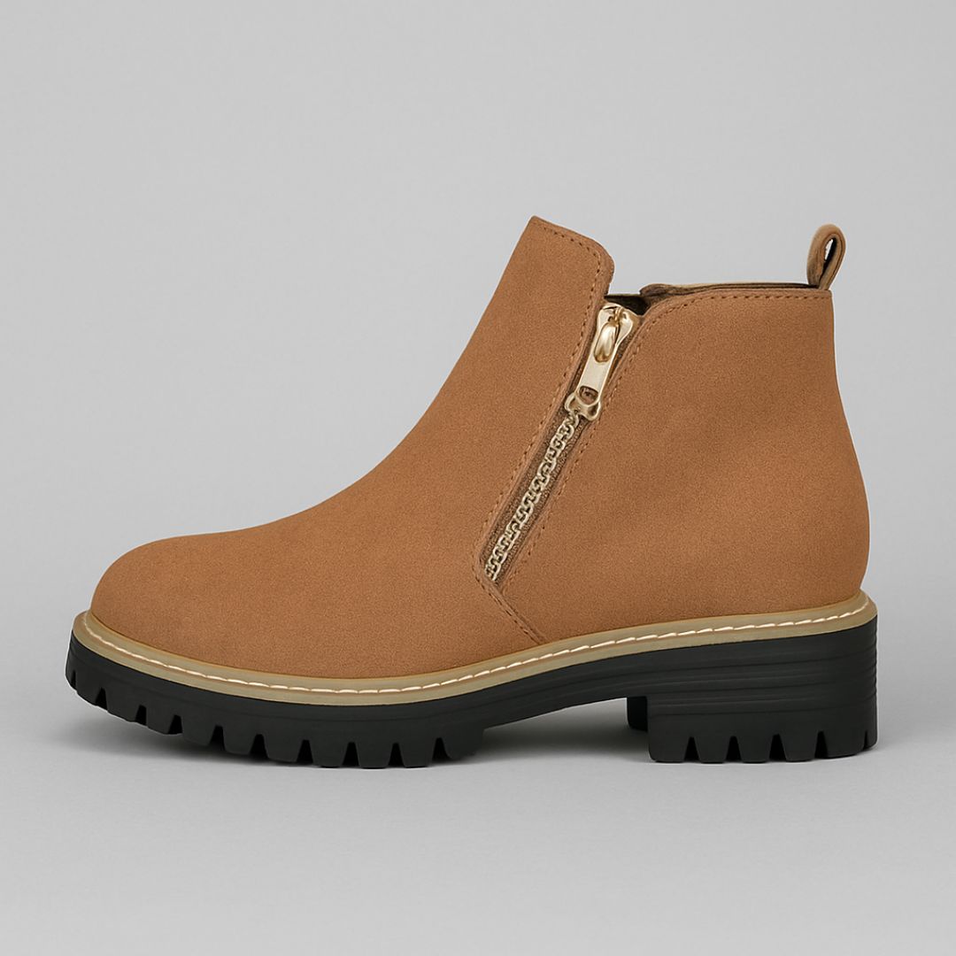 Women's Chunky Suede Ankle Boots Cushioned