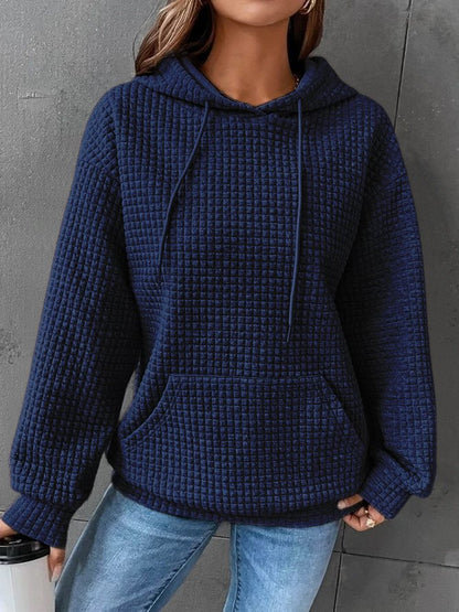 Women's Textured Pullover Hoodie Relaxed-Fit