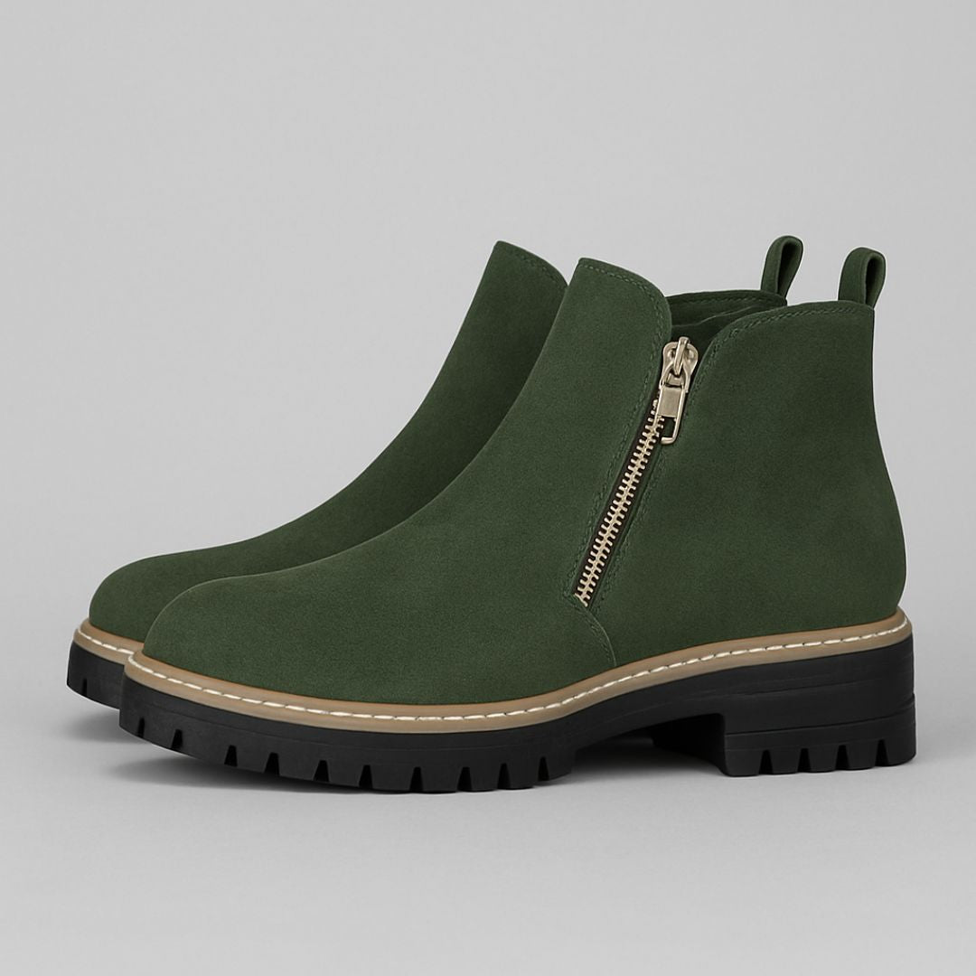 Women's Chunky Suede Ankle Boots Cushioned