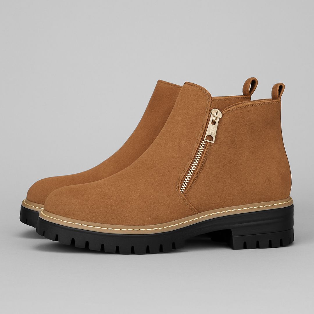 Women's Chunky Suede Ankle Boots Cushioned