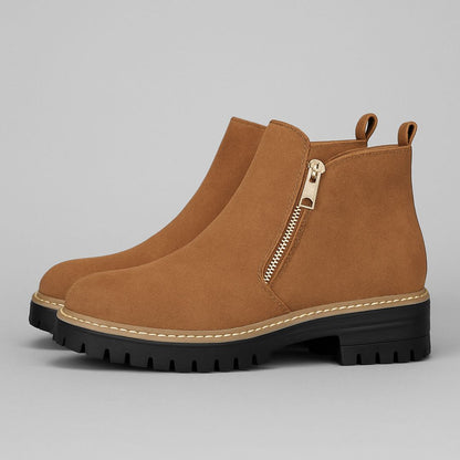 Women's Chunky Suede Ankle Boots Cushioned