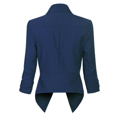 Women's Open-Front Draped Work Blazer