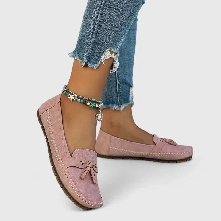 Women's Suede Bow Moccasin Loafers Cushioned