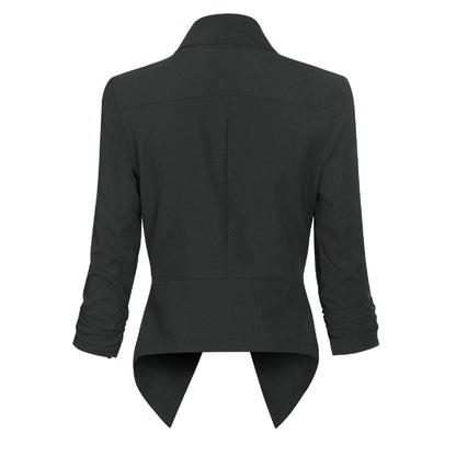 Women's Open-Front Draped Work Blazer