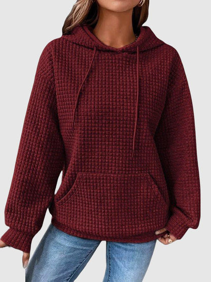 Women's Textured Pullover Hoodie Relaxed-Fit