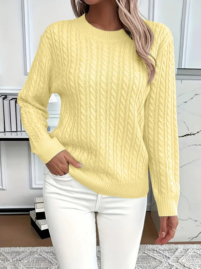 Women's Cable Knit Jumper Relaxed-Fit