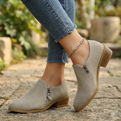 Women's Side-Zip Heeled Ankle Boots Cushioned