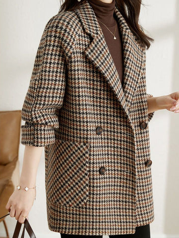 Women's Checked Work Blazer Jacket