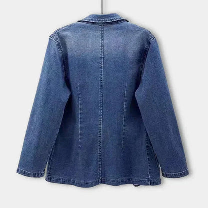 Women's Denim Work Blazer Jacket Lightweight