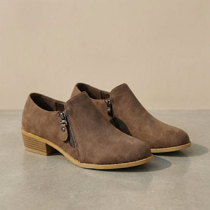 Women's Side-Zip Heeled Ankle Boots Cushioned