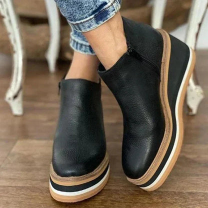 Women's Wide-Fit Wedge Ankle Boots Cushioned
