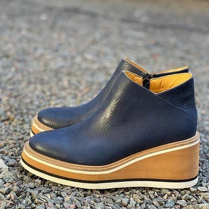 Women's Wide-Fit Wedge Ankle Boots Cushioned
