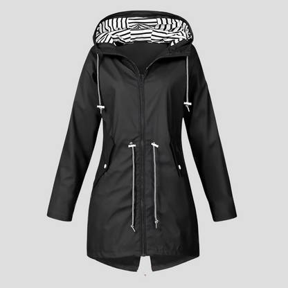 Women's Waterproof Hooded Long Jacket