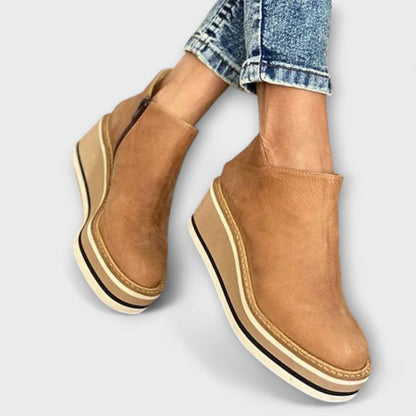 Women's Wide-Fit Wedge Ankle Boots Cushioned