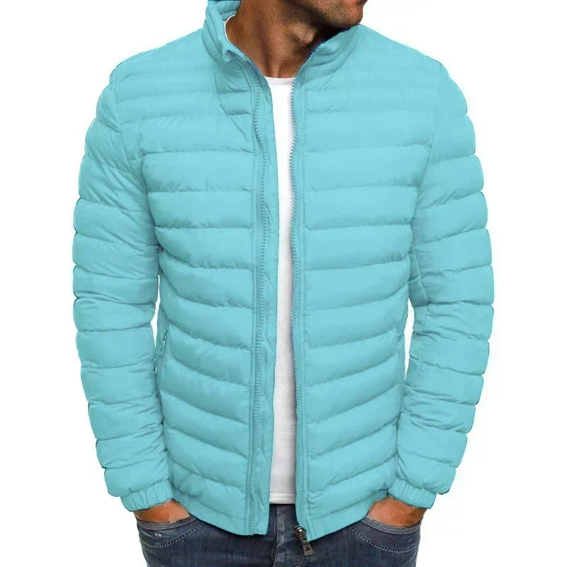 Men's Slim-Fit Lightweight Winter Puffer Jacket Pockets Quilted