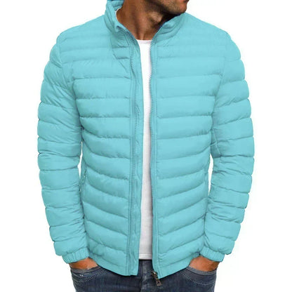 Men's Slim-Fit Lightweight Winter Puffer Jacket Pockets Quilted