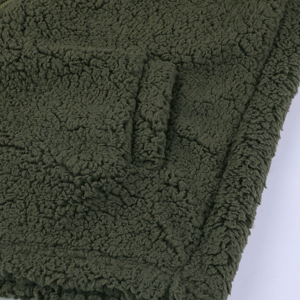 Women's Hooded Winter Teddy Jacket Relaxed-Fit