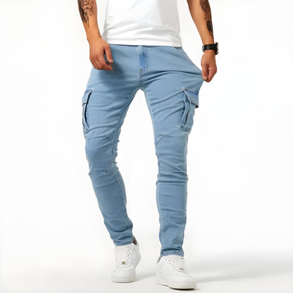 Men's Slim-Fit Multi-Pocket Cargo Trousers