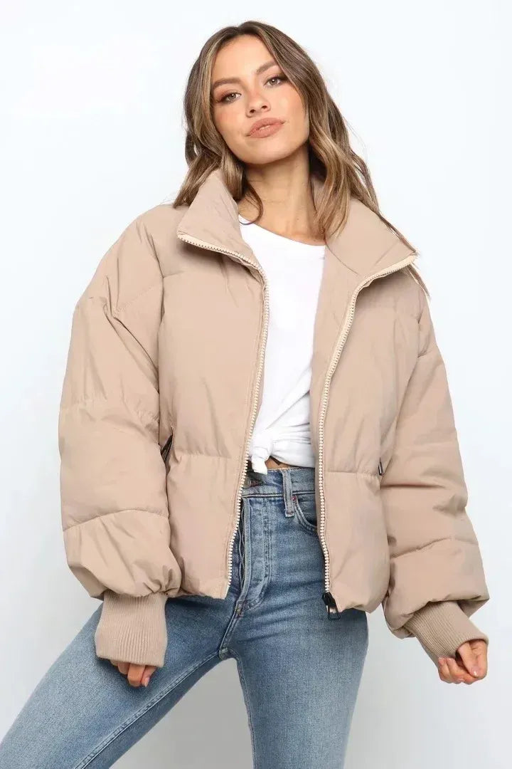 Women's Oversized Chunky Winter Puffer Jacket Stand Collar