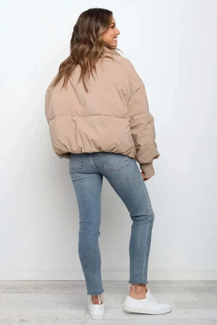 Women's Oversized Chunky Winter Puffer Jacket Stand Collar