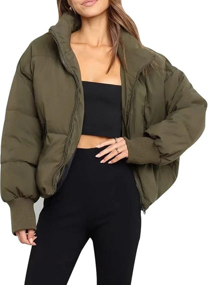 Women's Oversized Chunky Winter Puffer Jacket Stand Collar