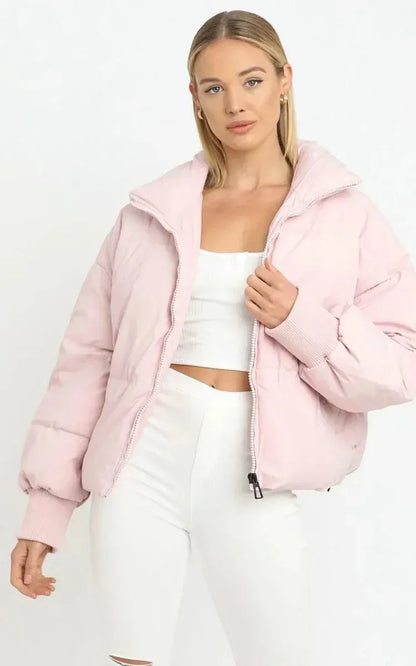 Women's Oversized Chunky Winter Puffer Jacket Stand Collar