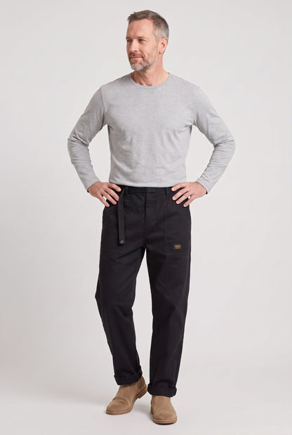 Men's Elastic Waist Cargo Trousers Pockets