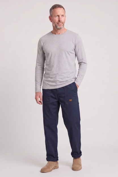 Men's Elastic Waist Cargo Trousers Pockets