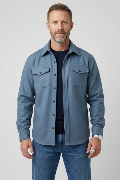 Men's Chest Pocket Shirt Jacket Overshirt Lightweight