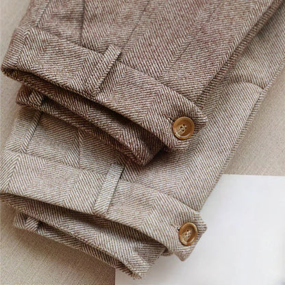 Men's Vintage Pleated High-Waist Trousers