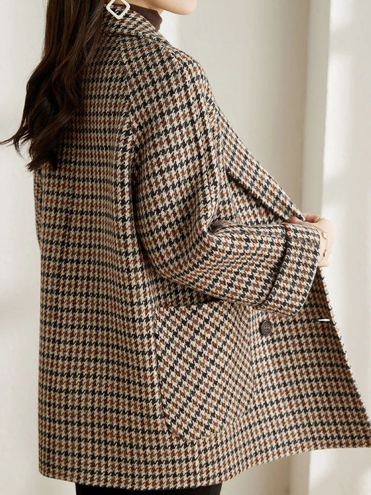Women's Checked Work Blazer Jacket