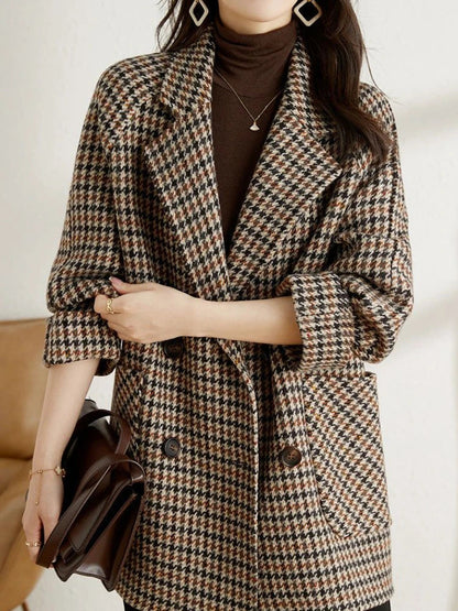 Women's Checked Work Blazer Jacket