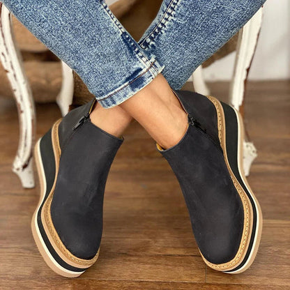 Women's Wide-Fit Wedge Ankle Boots Cushioned