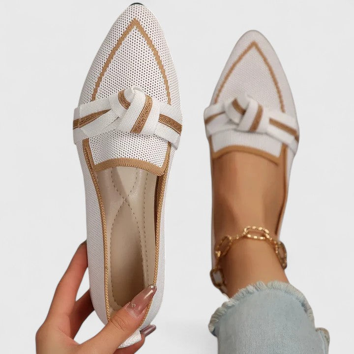 Women's Pointed-Toe Knot Flat Loafers Cushioned