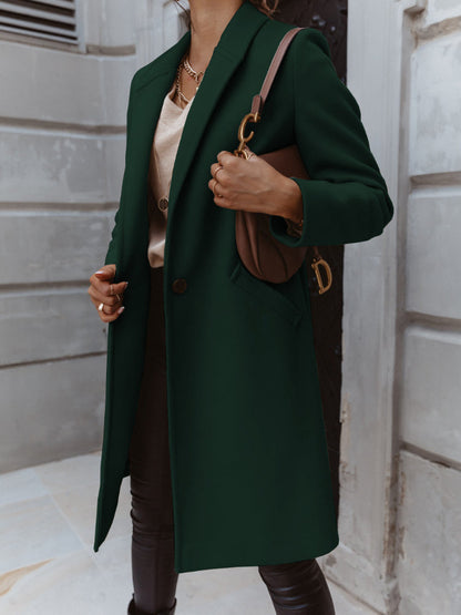 Women's Waterproof Formal Long Coat Button-Front