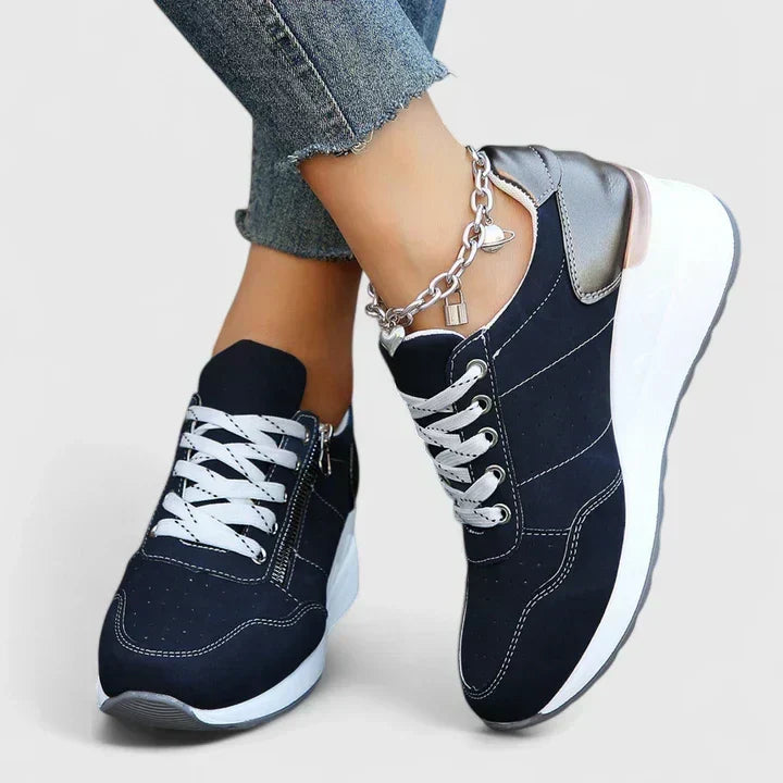 Women's Orthopaedic Platform Lace-Up Trainers Cushioned