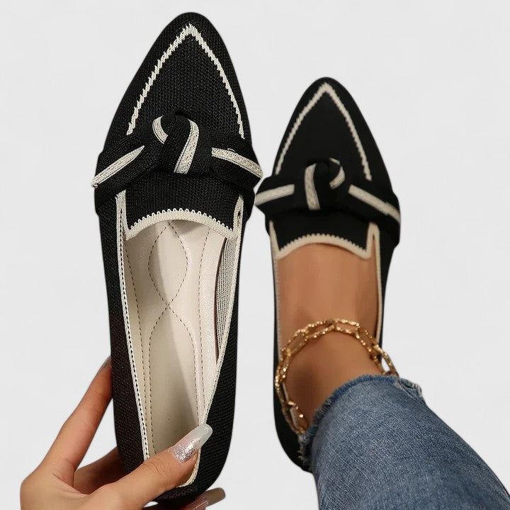 Women's Pointed-Toe Knot Flat Loafers Cushioned