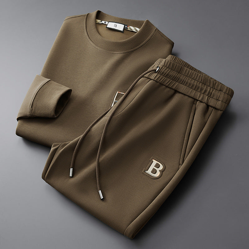 Men's Two-Piece Tracksuit Set Elastic Waist Side Pockets