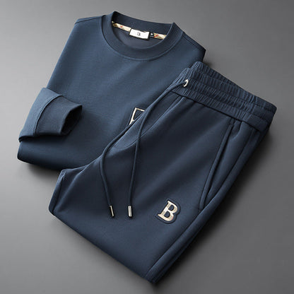 Men's Two-Piece Tracksuit Set Elastic Waist Side Pockets