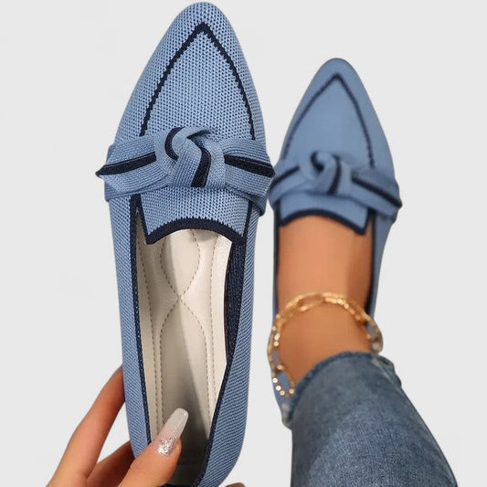 Women's Pointed-Toe Knot Flat Loafers Cushioned