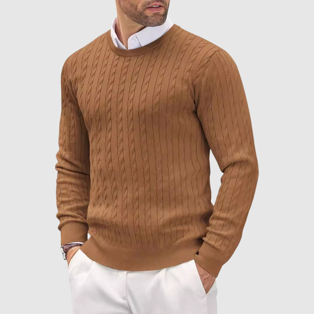 Men's Cable Knit Jumper Slim-Fit