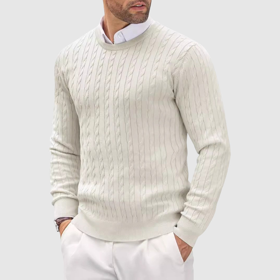 Men's Cable Knit Jumper Slim-Fit
