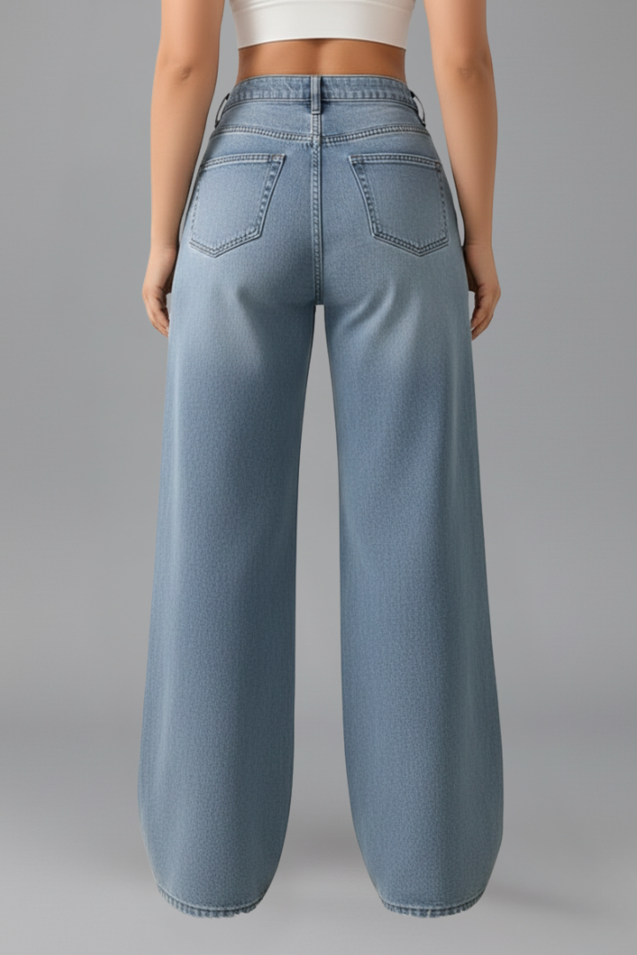 Women's High-Rise Wide-Leg Denim Jeans