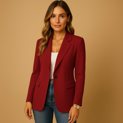 Women's Tailored Single-Button Work Blazer