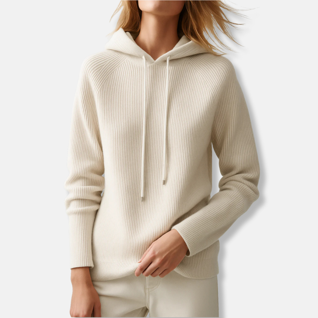 Women's Ribbed-Knit Relaxed-Fit Hoodie